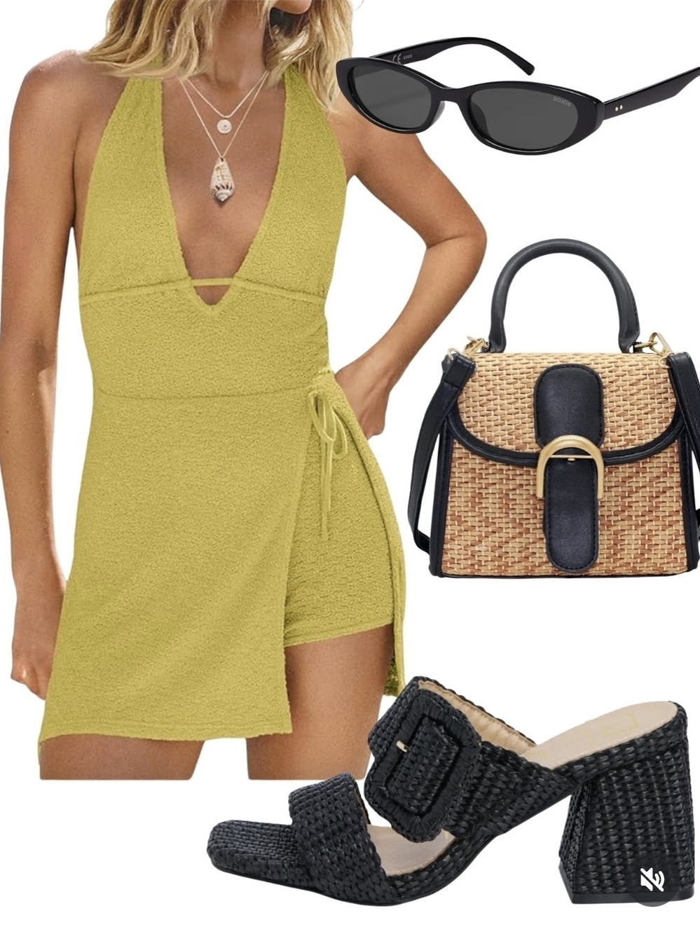 Women’s Sage Green Halter Swim Cover-Up Dress NWOT